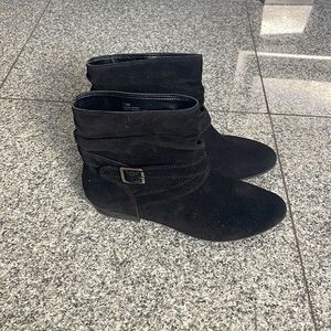 Black leather ankle boots